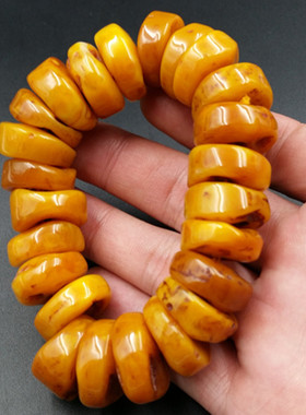 高档复古算盘珠琥珀蜜蜡手链