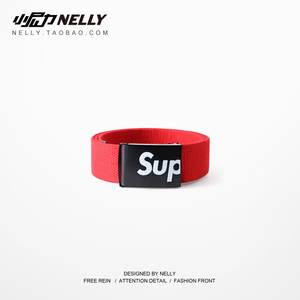 嘻哈街头街舞死飞滑板 潮牌男女情侣款 帆布腰带 小尼力 暗扣皮带