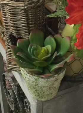 乡村风多肉植物仿真花做旧摆件
