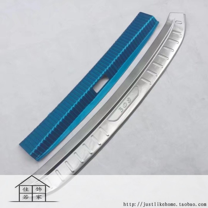 17款标致308专用不锈钢内外后护板 尾箱门槛条防护贴后杠踏板亮条