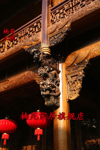 东阳楠苑木雕承接明清古建筑仿古门窗花格中式雕花牛腿冬瓜梁