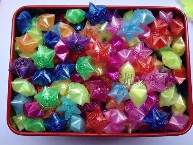 叠好的星星成品 幸运星手工折叠塑料管折五角星 情侣diy 生日礼物