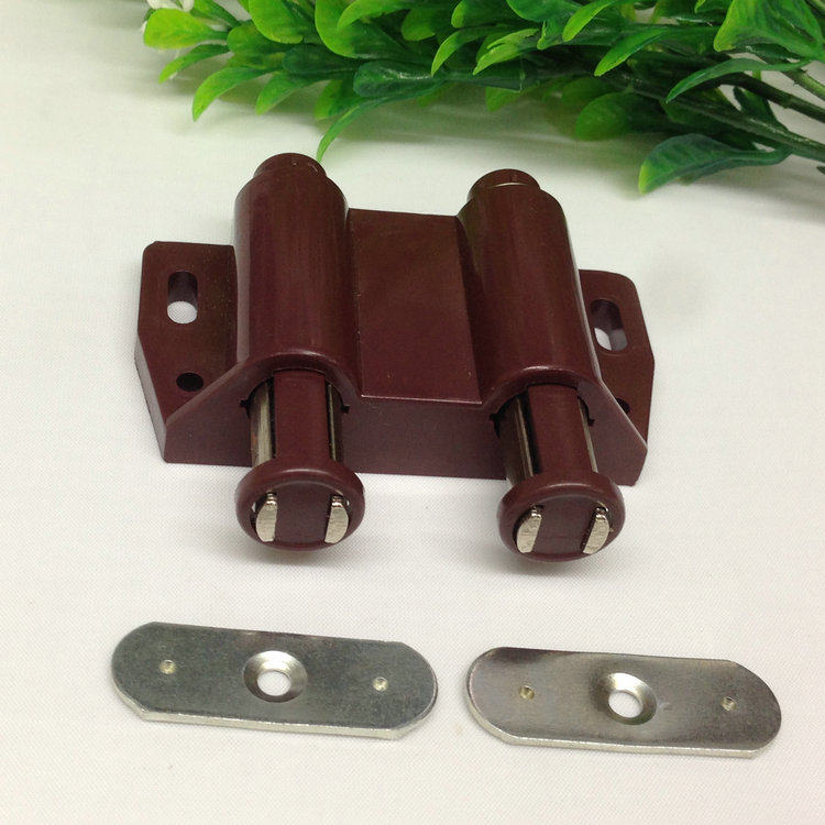 强磁柜门吸双开门吸 隐形门碰珠 按压式门吸弹跳门吸磁碰双吸圆头