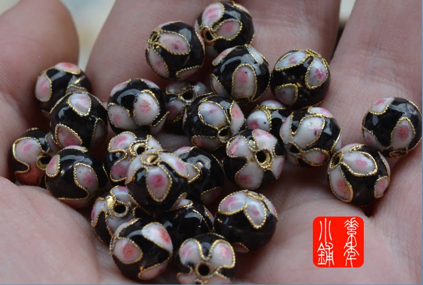 90年代库存老货景泰蓝散珠diy