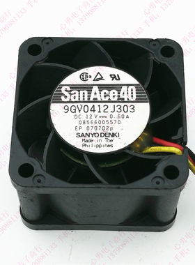 原装 Sanyo/三洋 9GV0412J303 12V 0.6A 4CM 4028 3线 暴力 风扇