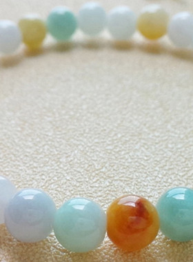 天然缅甸翡翠a货6mm福禄寿散珠