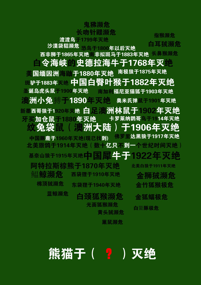 746海报印制展板写真喷绘贴纸157保护熊猫公益海报