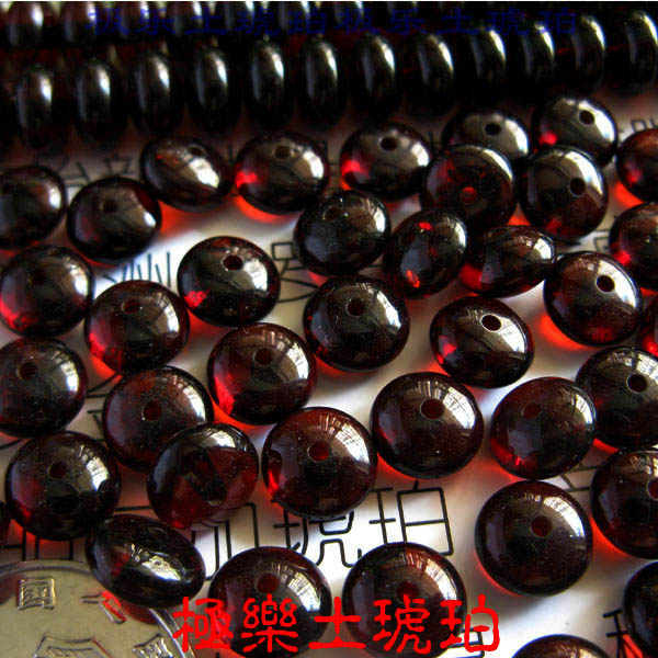 【极乐土琥珀】6010天然血珀隔片散珠6~7 天然琥珀隔片 保真
