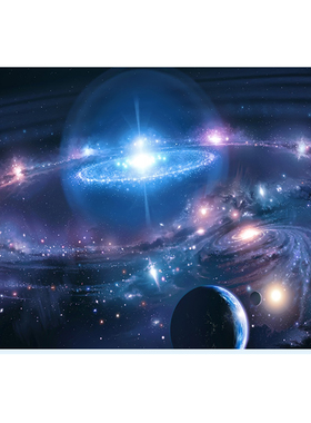 宇宙月球星系宿舍书房地理海报