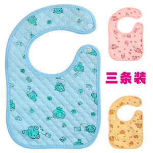 婴儿童宝宝口水巾纯棉防水婴儿围嘴按扣围兜吃饭喂奶巾大号夹棉