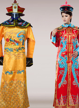 包邮清朝皇帝皇后服装影视剧男女古装戏服皇帝龙袍皇太后服古装