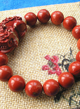 红竹石貔貅手链