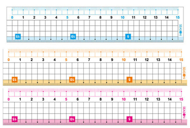 SEASON台湾四季功能尺15公分直尺尺子学生文具用品绘图格尺