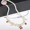 children Necklace jewelry girl Versatile Korean Edition Fashion princess Cherry Pendant Pearl Necklace clavicle have cash less than that is registered in the accounts