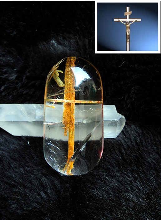 天然发晶挂件水滴吊坠