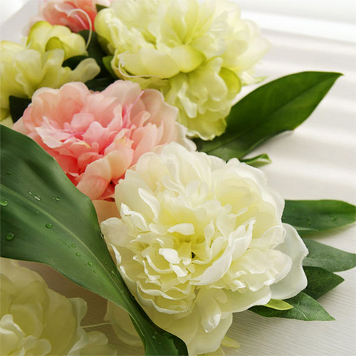 牡丹仿真花窗帘绑带家居装饰花夹