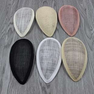 贵族马球宴会头饰头花亚麻纱帽胚底托配件菲律宾进口麻纱发饰材料