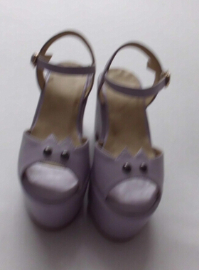 可来图片定做夏季凉鞋26 27 31 32 33小码松糕女鞋厚底坡跟公主凉