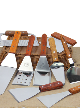 木柄牛排鸡蛋煎饼铲 波浪土豆刀切面刀炒饭料理披萨煎鱼平底漏铲