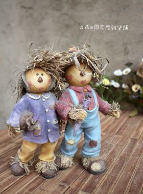 复活节美式乡村风工艺品古董娃娃