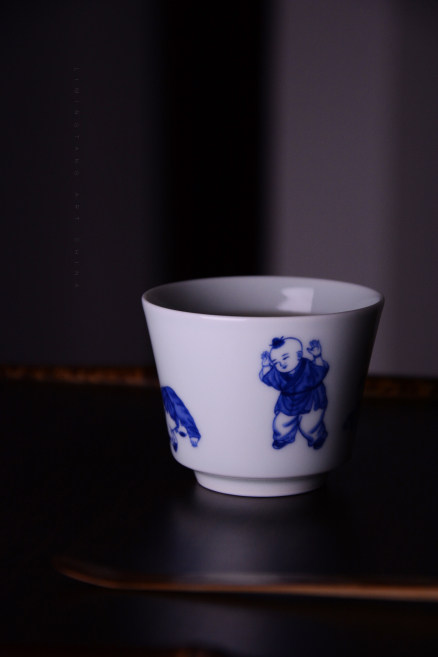 【立明堂】青花 精致 遵循古风  经典婴戏 【伴乐】香杯 售罄