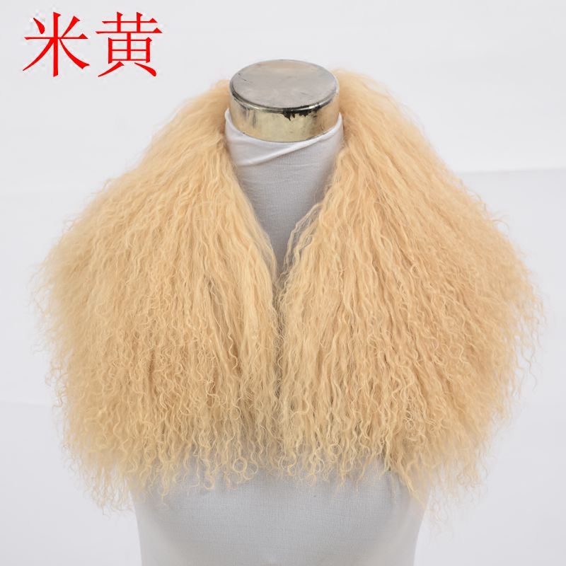 MADE-TO-ORDER BEACH WOOL COLLAR HAT COLLAR LAMB FUR HAT STRIP FUR COLLAR FUR SQUARE NECK SCARF