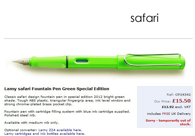 德国正品 lamy/凌美 狩猎者 safari  苹果绿宝石绿 练字钢笔 限量