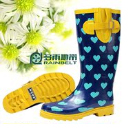 RAINBELT rain-belt Korean fashion Lady boots women's tall boots blue love water jacket