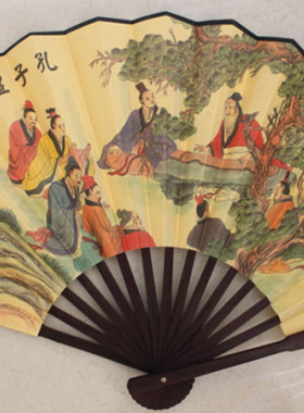 绢布扇孔子折扇工艺装饰扇中国风