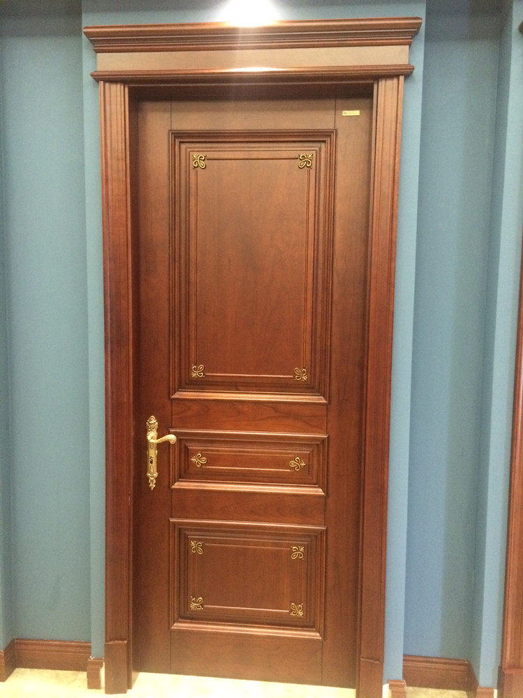 温州雕花描金实木贴皮复合木门房门厨房门卫生间门卧室木门扣线