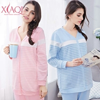 Xia Qi phụ nữ mang thai phục vụ tại nhà mùa thu và mùa đông quần áo đồ ngủ đặt áo len cotton cho con bú quần áo cho con bú XQ-1656 - Giải trí mặc / Mum mặc đồ bộ sau sinh