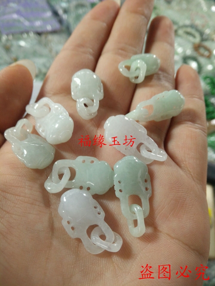 缅甸A货翡翠DIY散珠配件 玉石吊环花瓶项链  腰链编织手工材料