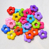 项链串珠材料 20MM花朵形状 彩色亚克力珠 DIY饰品配件 2元 40个