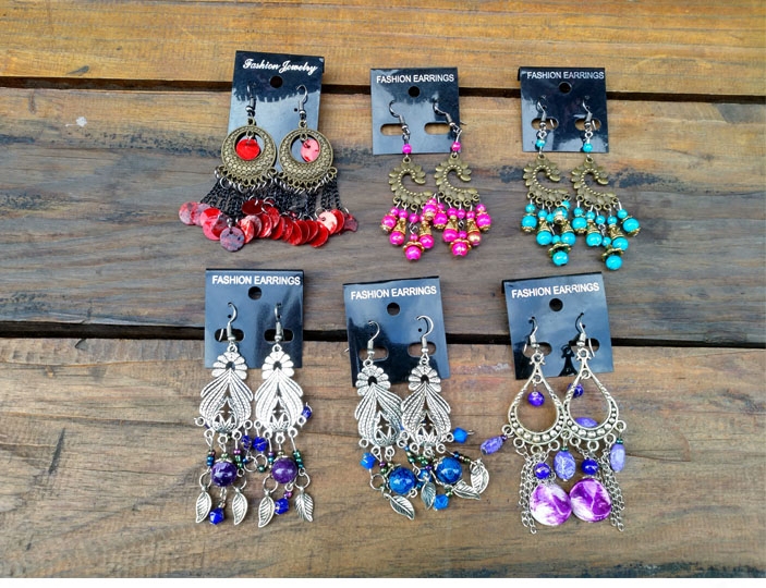 时尚日韩流行复古耳环波西米亚欧美长耳坠民族风流苏耳钉舞蹈饰品