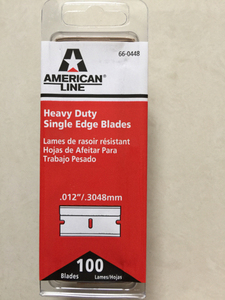 进口American line 012HD 钢夹背 单面刀片 刮污 贴膜 刮胶 修表