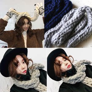 纯手工LOOPY MANGO保暖围巾特粗冰岛棒针毛线DIY时尚围脖韩国潮流