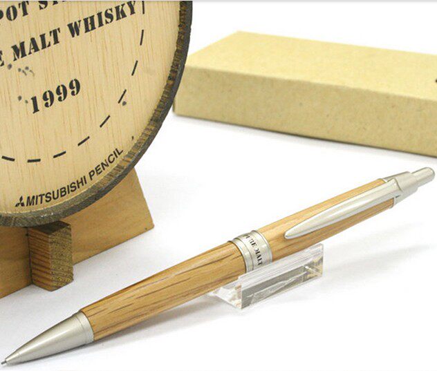 包邮原木杆铅笔 三菱M5-1015天然百年树龄橡木杆铅笔 自动铅笔0.5