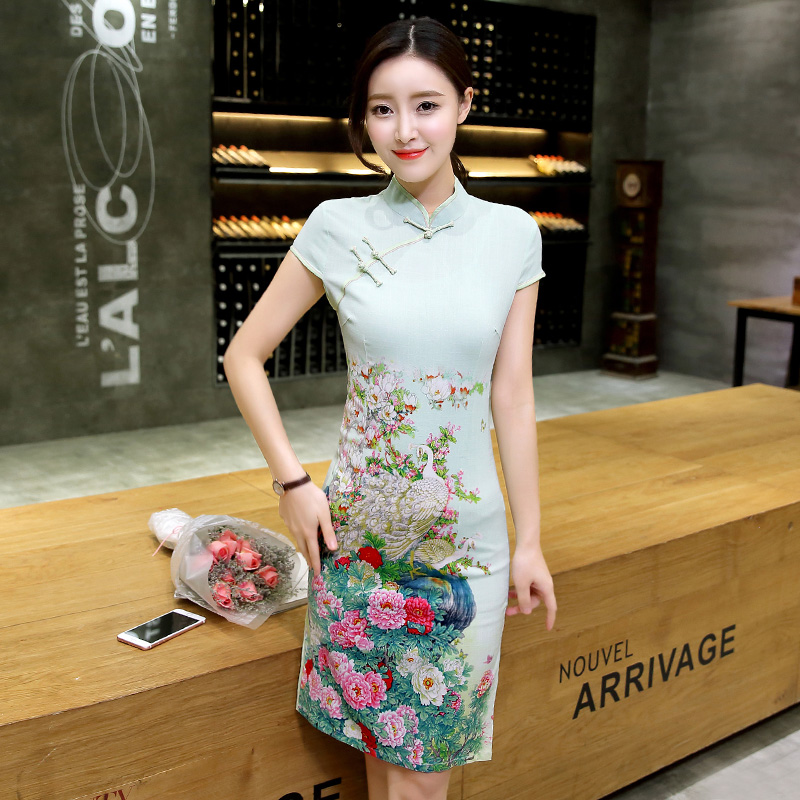 新式风棉麻定位花2025年夏季旗袍