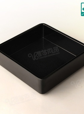 黑色仿瓷餐具酒店四方菜盘日式焗菜碗正方形盘子堆叠B