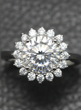 白钻瑞士钻戒女款戒指个性时尚