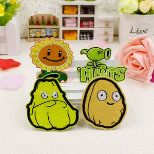 卡通布贴补丁贴 衣服裤子装饰修补贴花 可烫熨植物大战僵尸贴布