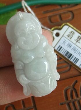 90499玉琳阁翡翠 实物拍 缅甸天然A货翡翠站佛吊坠32MM清仓价