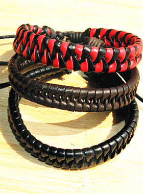 混搭风皮质男士手工编织diy饰品