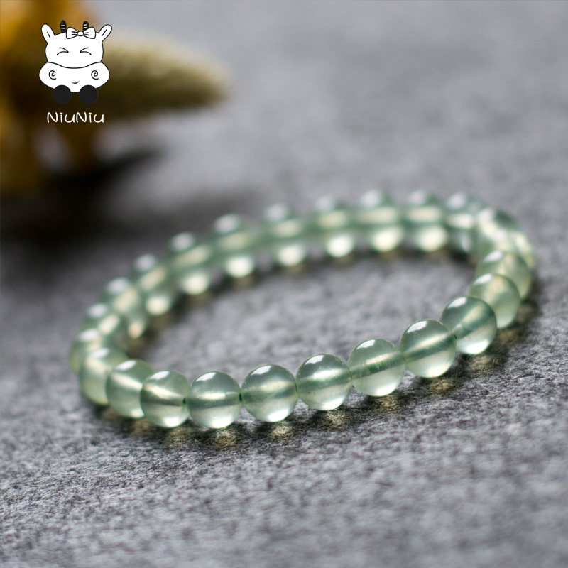 牛妞妞 天然绿葡萄石手链水晶手串饰品时尚冰种送女友闺蜜