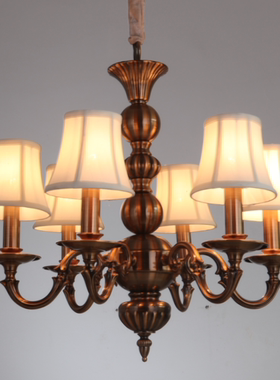 外销原单6头青古铜吊灯 欧式复古灯具 客厅书房卧室会议室灯促销