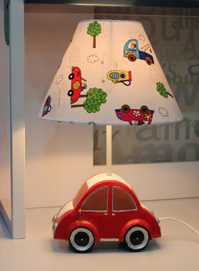 小汽车儿童台灯树脂节能灯可爱可调节卧室男女孩生日礼物