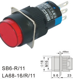 SB6(LA68 LAS1 LAY16)-R/11 16mm大圆形按钮开关