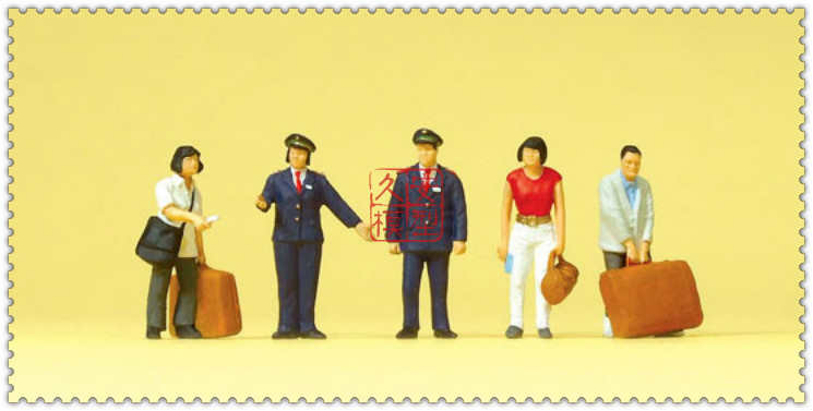 仿真人物 微缩小人 1:87 PREISER 10570 中国铁路列车员和旅客