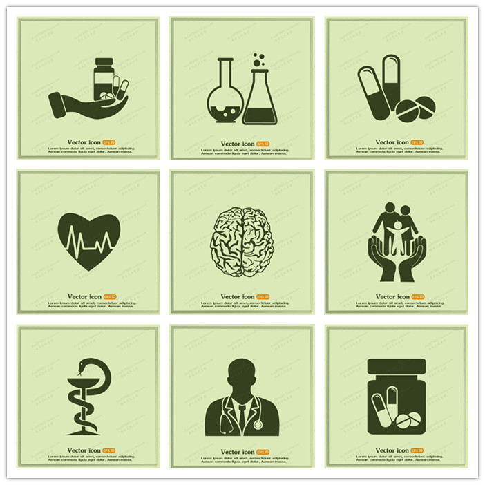 A1782矢量扁平化图标医疗icons药品医生 AI设计素材