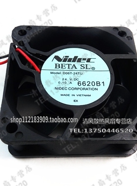 NIDEC D06T-24TU 6025 DC24V 0.10A 6CM/厘米 2线变频器风扇